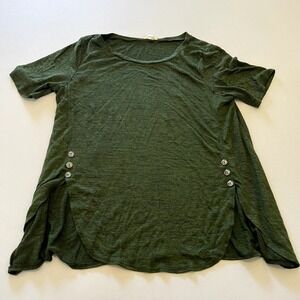 Misia green brown burnout button detail casual top 1X